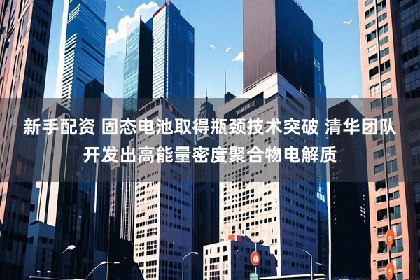 新手配资 固态电池取得瓶颈技术突破 清华团队开发出高能量密度聚合物电解质