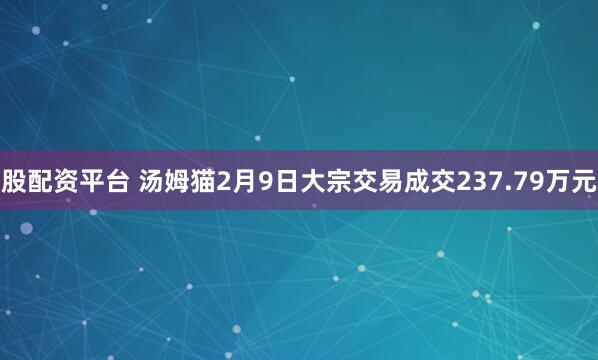 股配资平台 汤姆猫2月9日大宗交易成交237.79万元