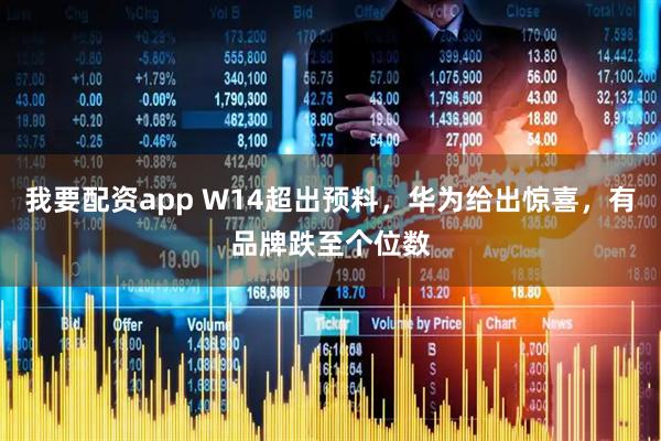 我要配资app W14超出预料，华为给出惊喜，有品牌跌至个位数